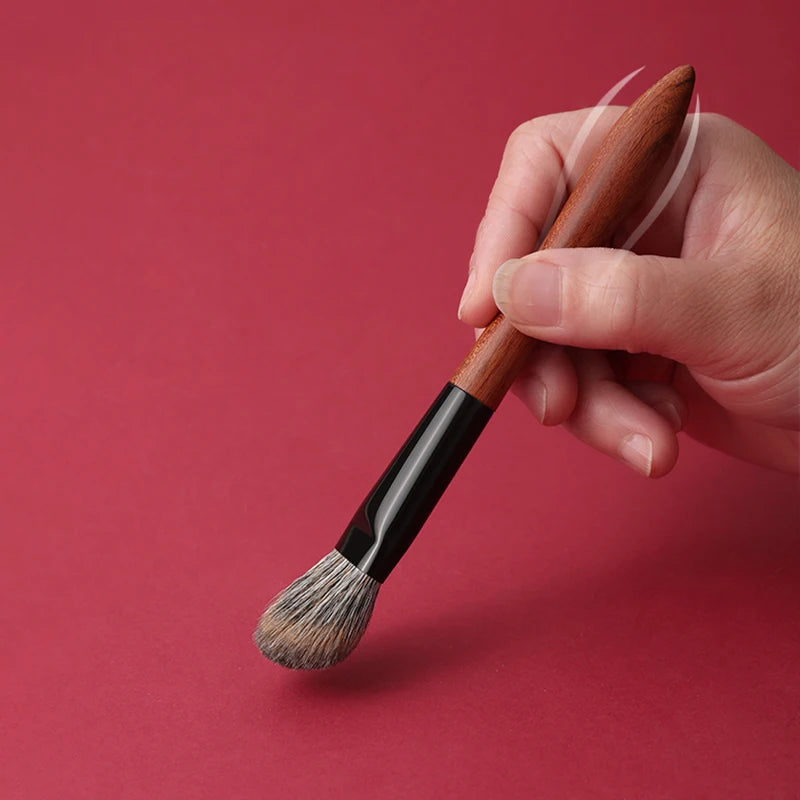 Professional Makeup Brush 219 Soft Goat & Squirrel Hair Blush Contour Brush Rosewood Handle