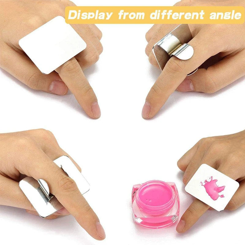 Heart Shape Nail Art Palette Ring with Spatula for Manicure & Makeup