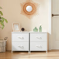 Multipurpose Nightstand with 2 Fabric Drawers - Wooden Top Storage Table