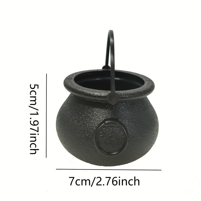 6pcs Halloween Witch Cauldron Candy Jars Mini Trick-or-Treat Decoration Props