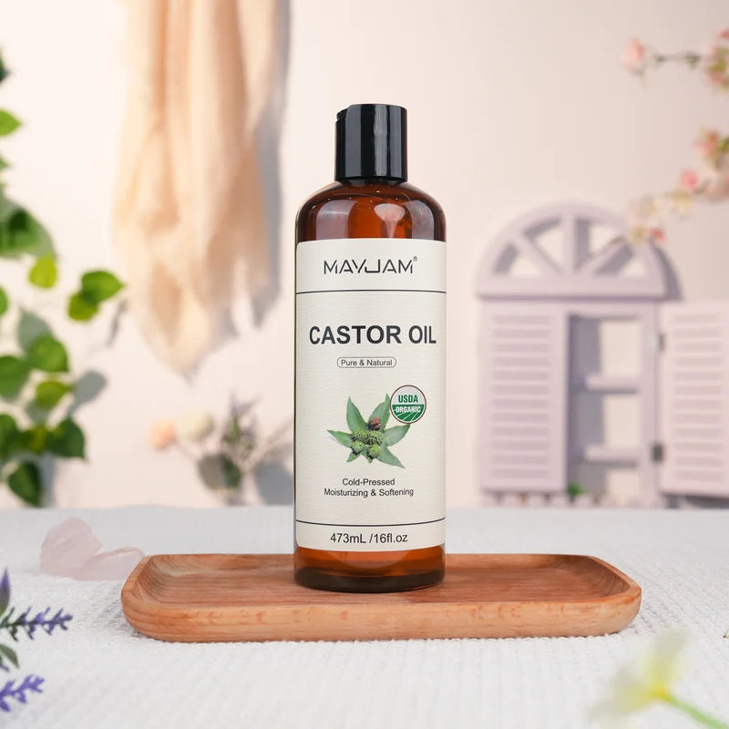 Organic Castor Oil 16oz Cold Pressed Moisturizer for Skin Hair Nourishment