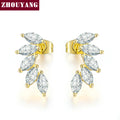 Stud Earrings for Women with Cubic Zirconia Angel Wings in Rose Gold & Silver