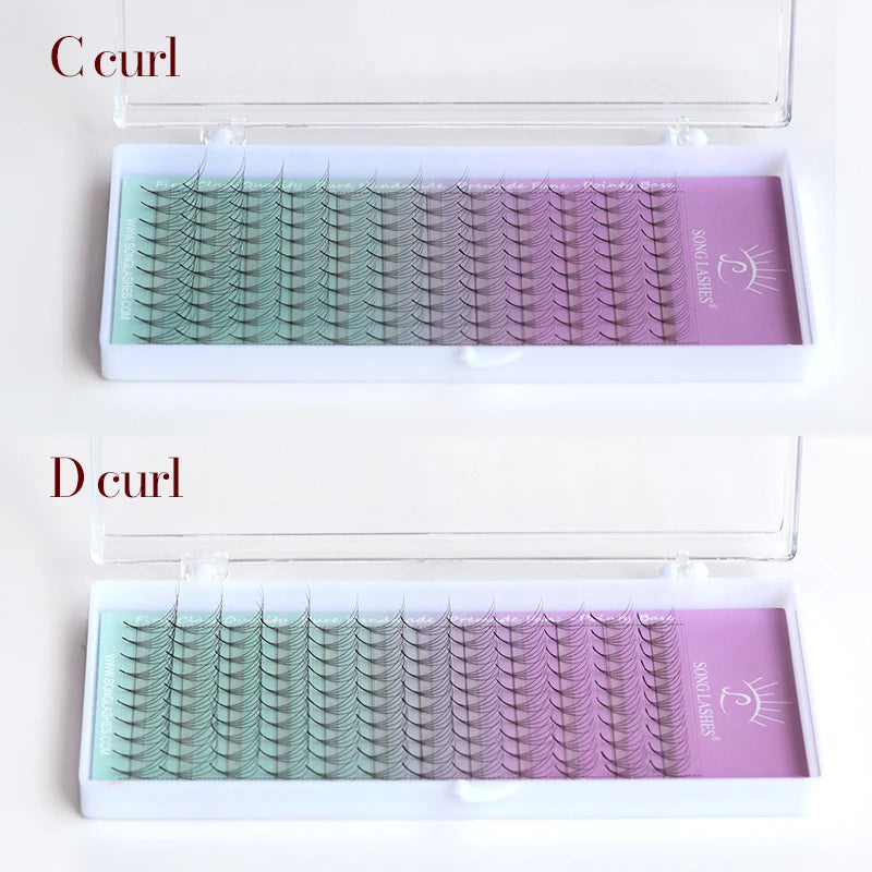 Premade Eyelash Fans 12 Rows Pointed Base for Lash Extensions - Professional Use
