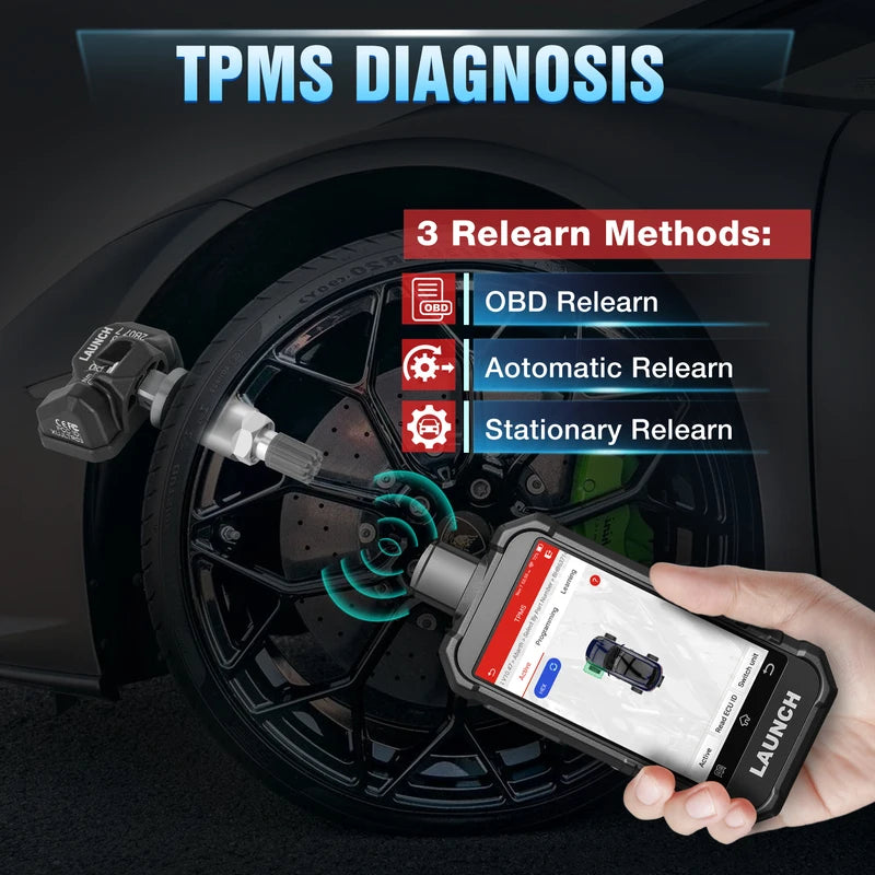 TPMS Diagnostic Tool with 4 Sensors for Vehicle Tire Pressure Monitoring