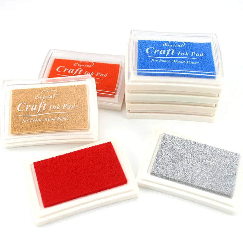 15-Color Inkpad Set for DIY Crafts Rubber Stamps Fabric Paper Scrapbooking