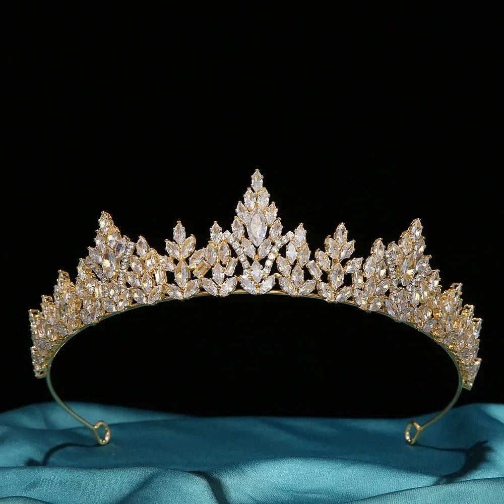 Luxury Bridal Tiara Crown for Wedding & Prom - Cubic Zirconia Headpiece
