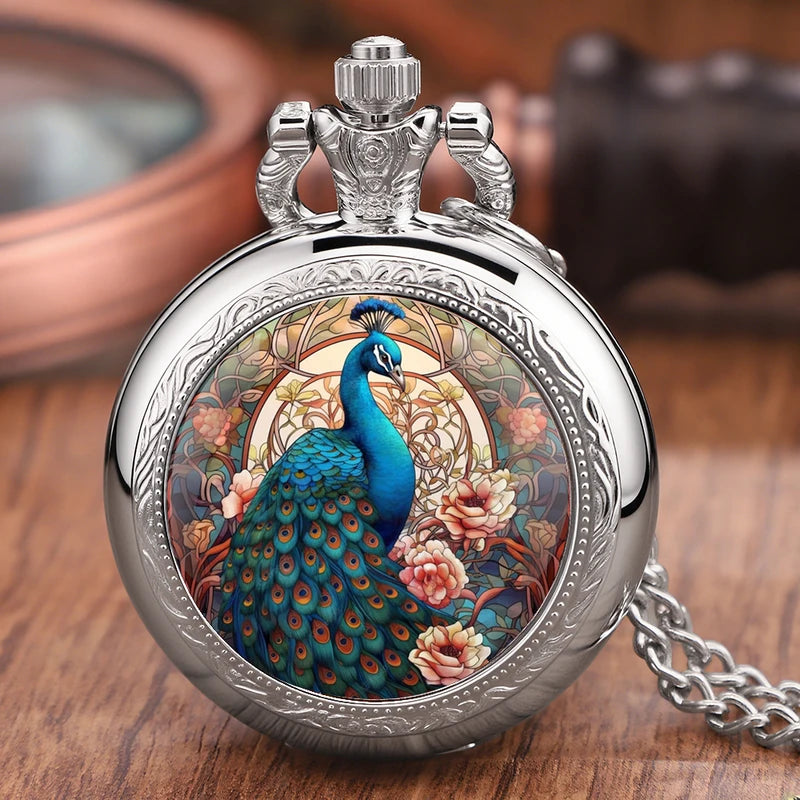 Vintage Animal Design Quartz Pocket Watch Necklace - Unisex Gift