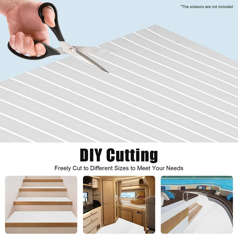 EVA Foam Yacht Decking Mat - Anti-Slip Boat Floor Covering with Self-Adhesive Backing