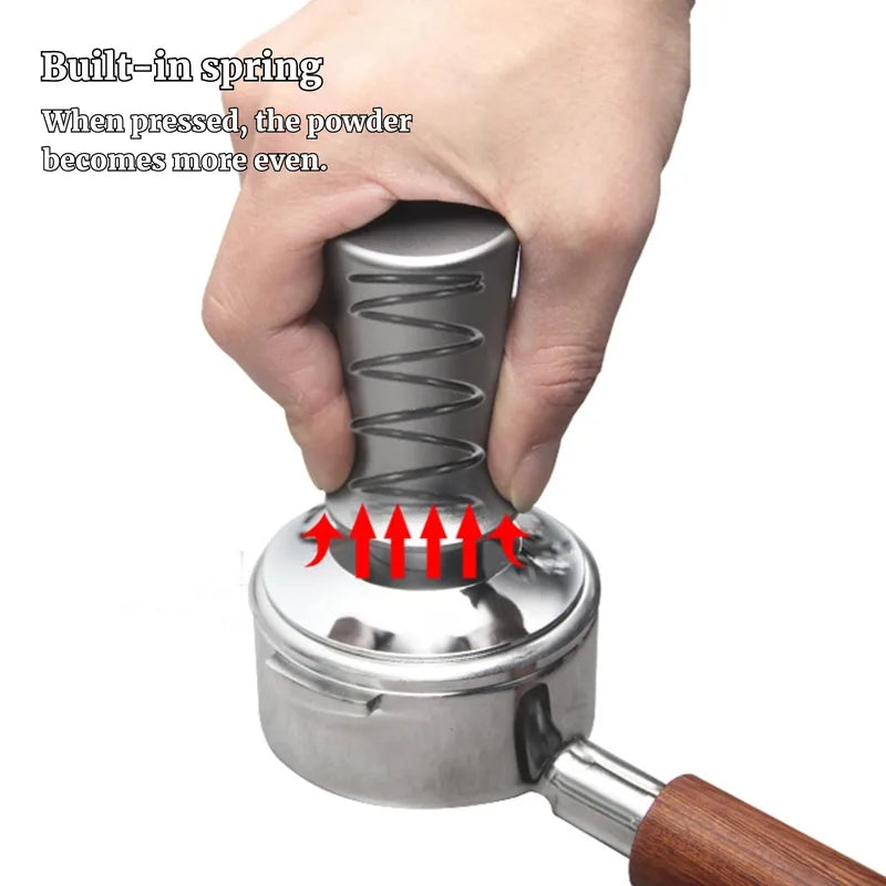 Adjustable Stainless Steel Coffee Tamper with Calibrated Spring - Multiple Sizes
