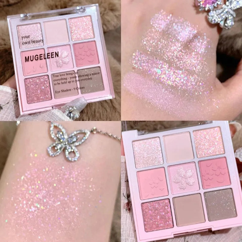 Colorful Eyeshadow Palette with Matte & Shimmer Shades - 9 Color Varieties