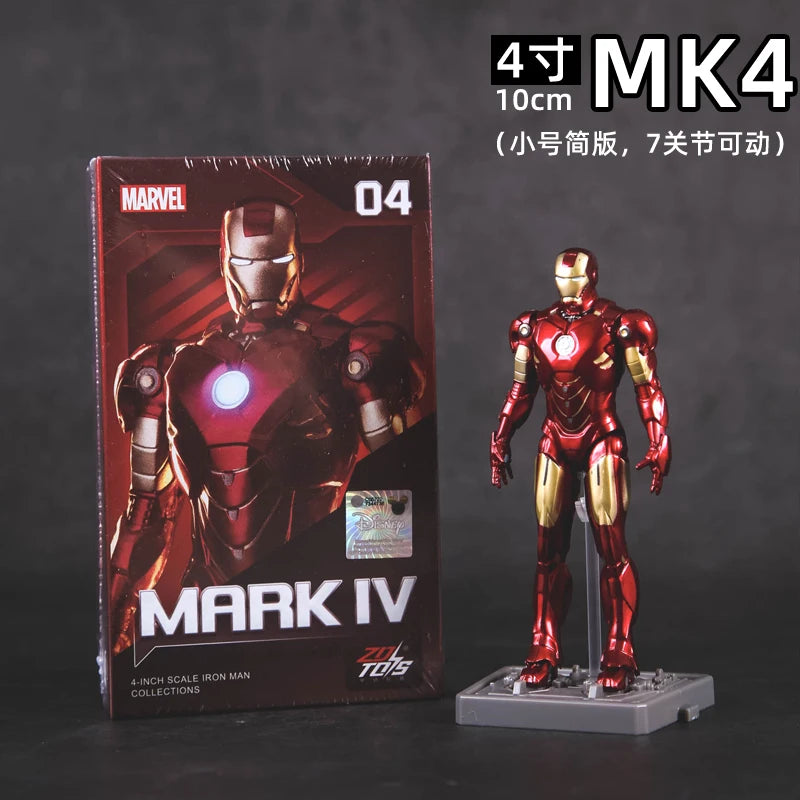 4-Inch Action Figure Set - Iron Man MK1-MK7 Collectible Toys for Kids
