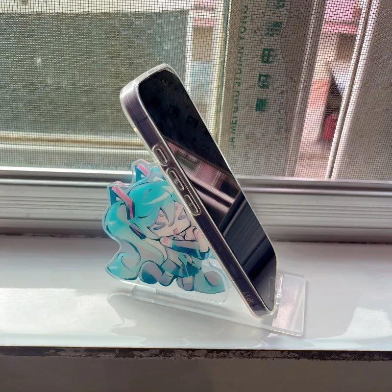 Cute Hatsune Miku Acrylic Phone Stand Desktop Ornament Cartoon Figure Gift