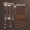 Professional Aluminum Makeup Brush Set with Synthetic Hair - Multiple Handle Colors