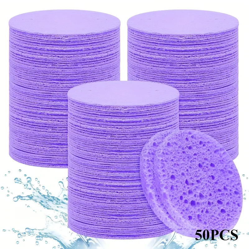 Compressed Facial Sponge Set - Makeup Removal & Exfoliation, Multiple Colors