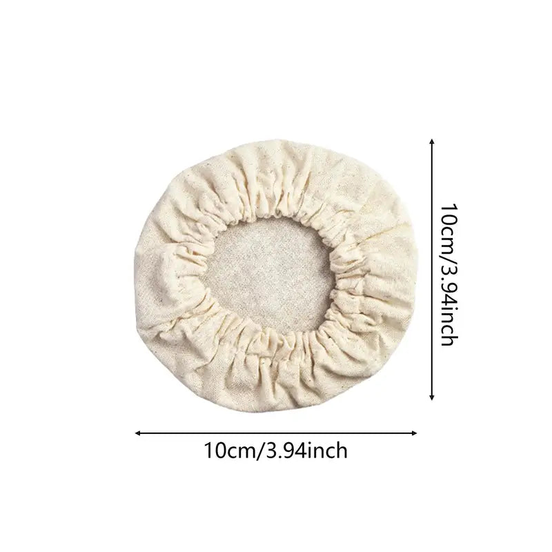 Reusable Linen Dough Jar Covers Set - 4 Pieces for Bread Proofing & Fermentation