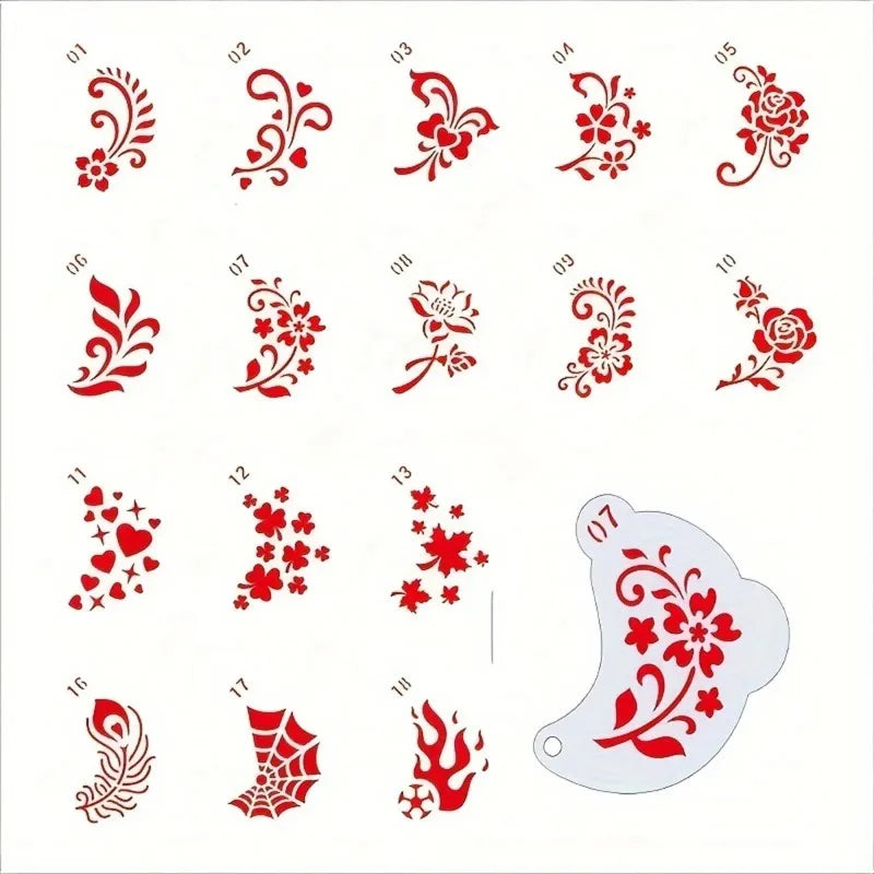 Reusable Face Painting Stencils 20-Piece Set - Washable Pet Plastic Designs