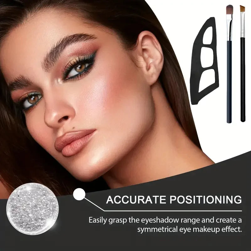 3-Piece Eye Makeup Kit with Brushes & Templates for Beginners – Professional Look
