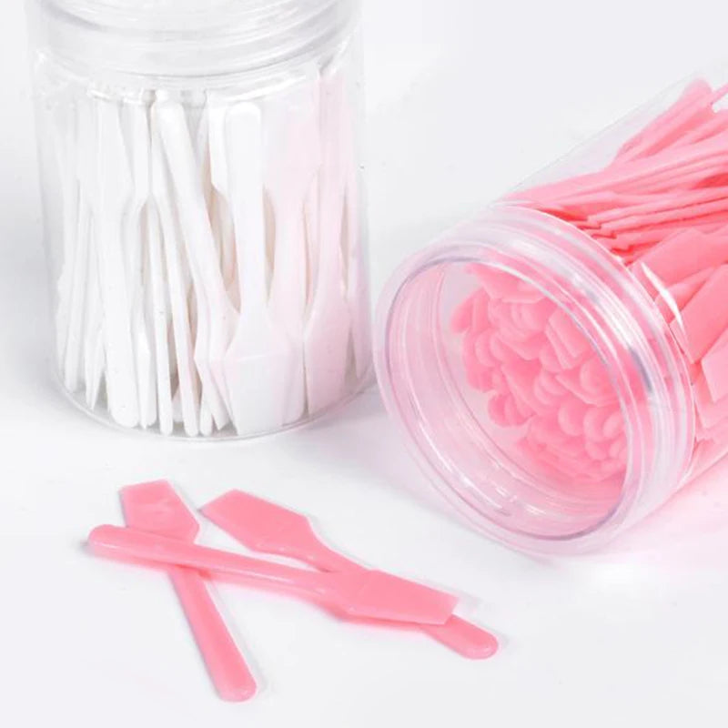 Mini Cosmetic Spatula Set for Face & Makeup Application - 100 Pcs