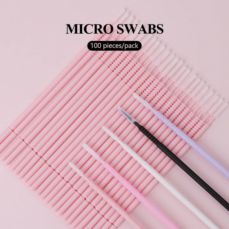 Disposable Micro Brush Set for Lash, Mascara & Makeup Application - 100 pcs