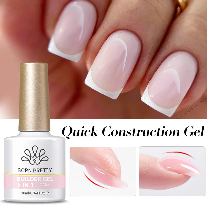 5-in-1 UV Gel Nail Extension Kit - Self-Levelling Soak Off Building Gel