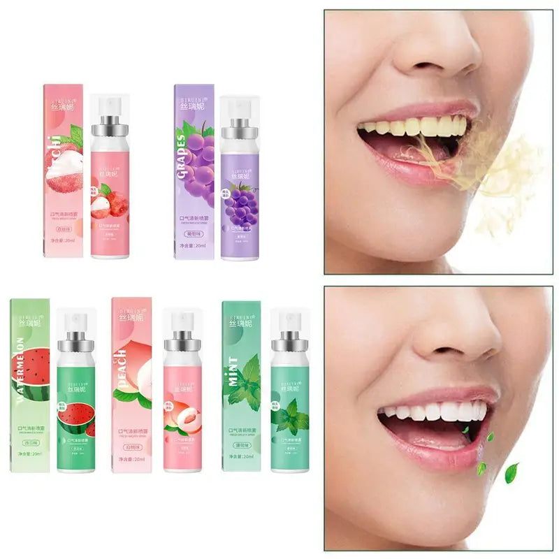 Fruity Breath Freshener Spray 20ml - Long-Lasting Mint & Fruit Flavors