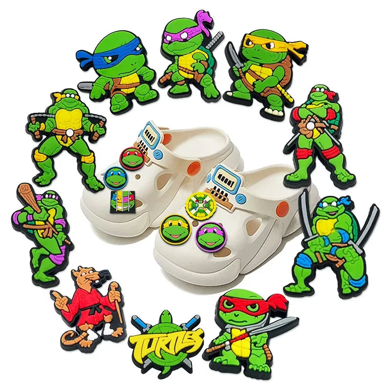 16 Pcs Ninja Turtle Shoe Charms Shoe Buckle Decorations Kids Sandals Accessories