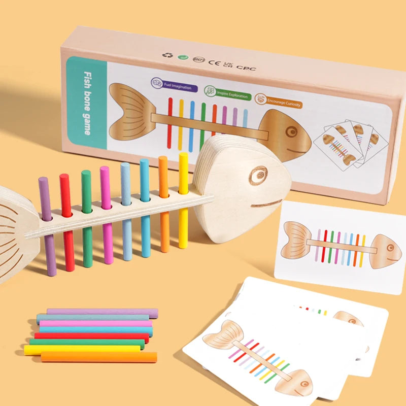 Montessori Color Matching Sensory Wooden Balance Stick Educational Toy for Kids