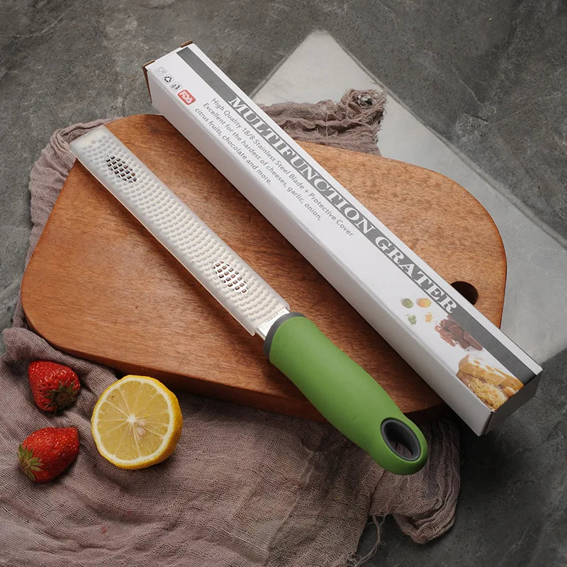 Stainless Steel Fruit Cheese Grater with Safety Cover - Multi-Color Kitchen Tool