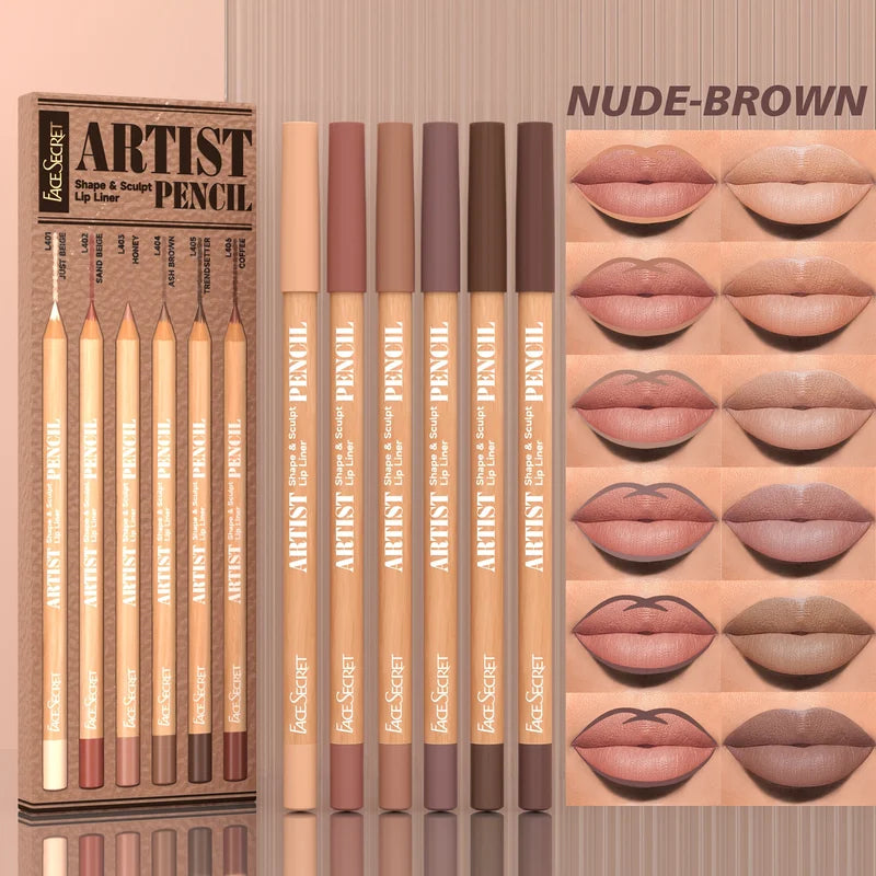 Velvet Matte Lip Liner Set - Long-Lasting, Non-Drying, Perfect for Lip Lining & Filling