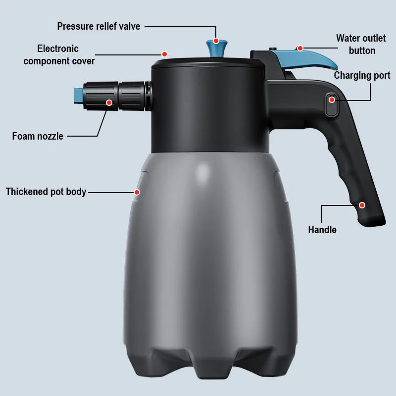 Electric Foam Sprayer Car Wash & Home Cleaning - Handheld Snow Foam Cannon