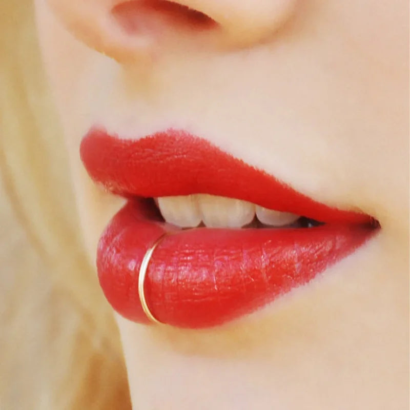 Fake Lip Nose Septum Piercing Rings Body Clip Hoop - Multiple Colors