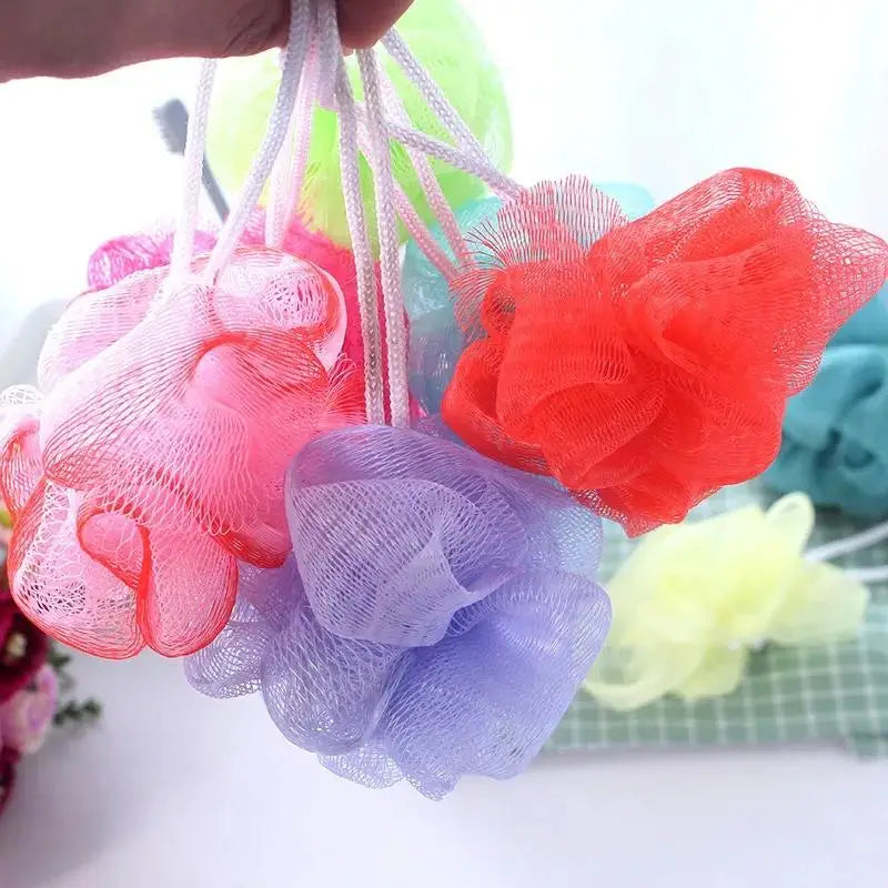 10 Pcs Colorful Bath Shower Puffs - Exfoliating Mesh Loofah Sponge Set