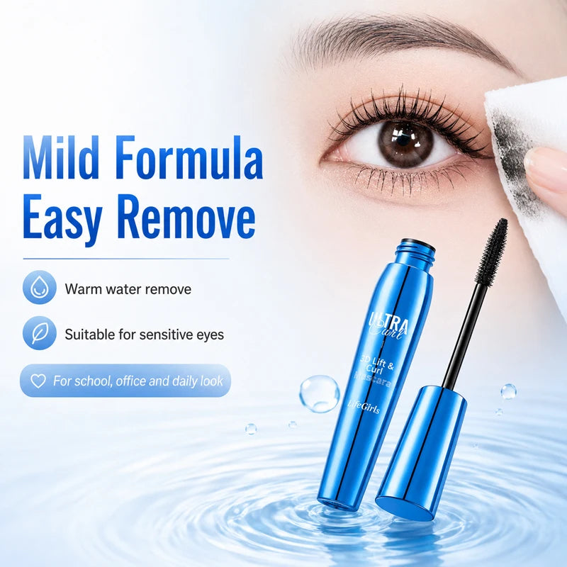 Waterproof Lengthening Volumizing Mascara - No Clumping, Smudge Proof, Long Lasting Eye Makeup