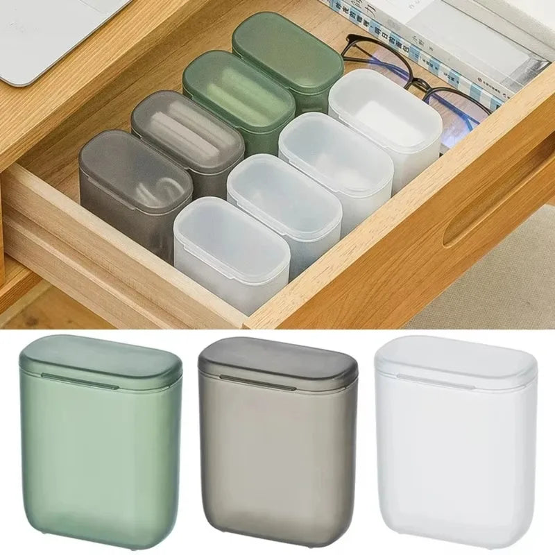 Portable Cable and Makeup Storage Box with Cover – Organizer for Chargers, Headphones, Lipstick