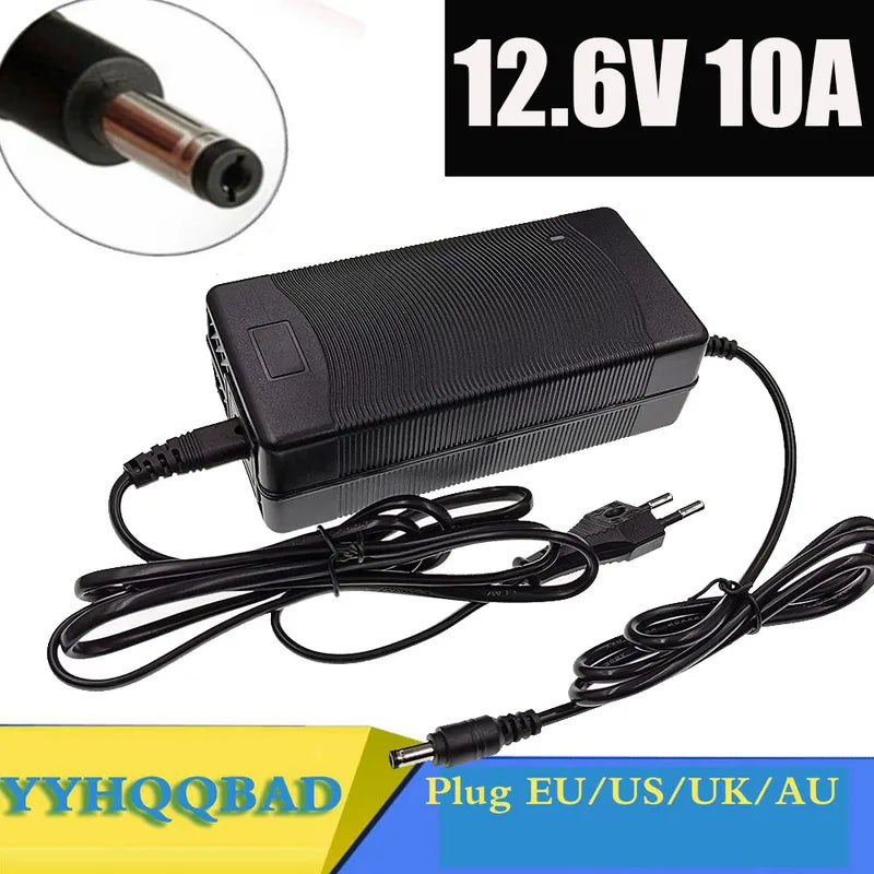 12.6V 10A Lithium Battery Charger for 3S Li-ion Batteries Fast Charging