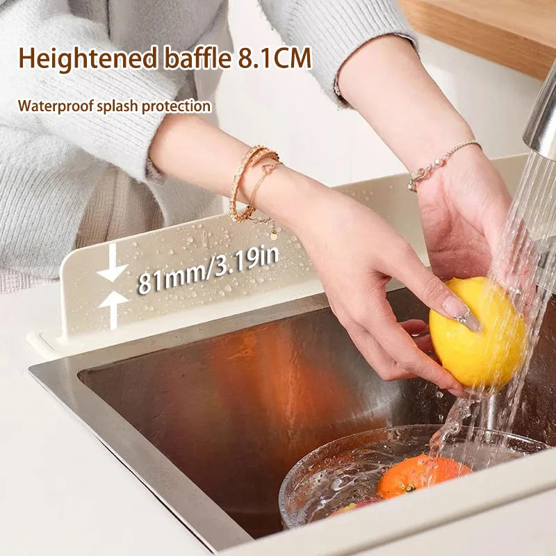 Silicone Sink Splash Guard with Suction Cup - Kitchen Sink Water Splash Protector