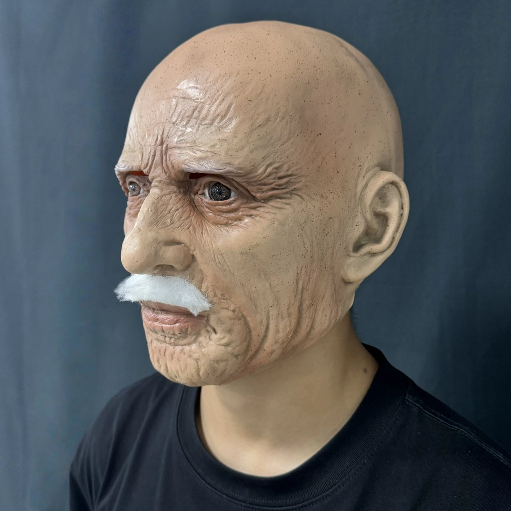 Realistic Old Man Latex Mask - Bald Grandpa Face for Halloween Costume Party