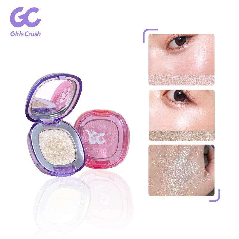 Girlscrush Dewy Glow Highlighter and Blush Set - Pearlescent Brightening Face Makeup