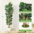 Artificial Fiddle Leaf Fig Tree with Pot - Faux Indoor Greenery 6-7 ft