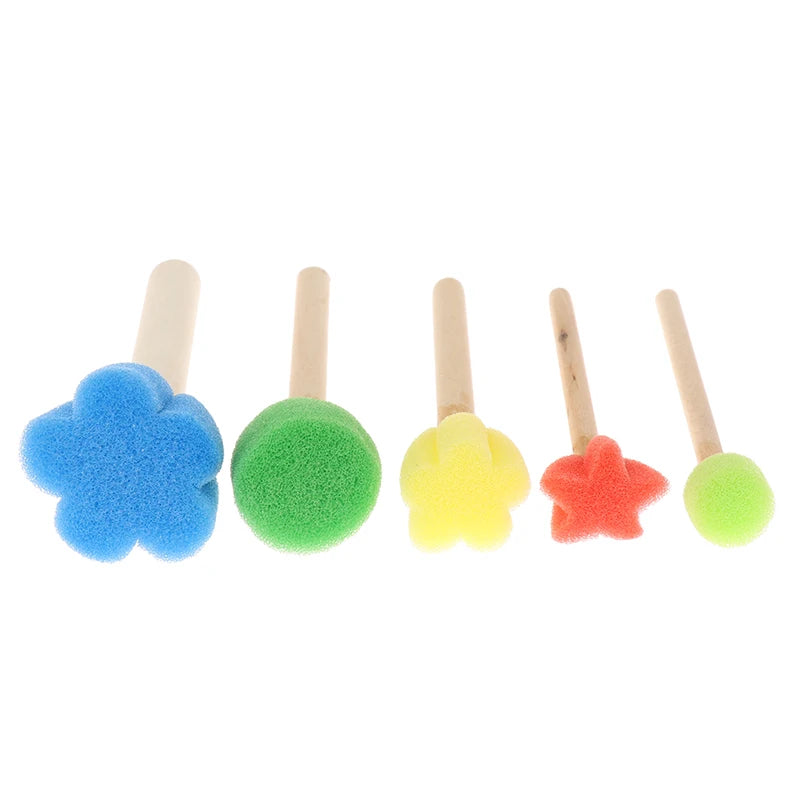 Kids Toddler Sponge Stamp Brush Art Kit for Drawing & Painting