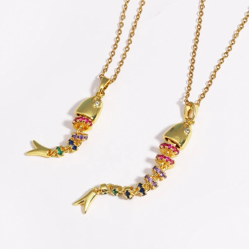 Women's Fish Necklace Light Luxury Stainless Steel Jewelry Gift