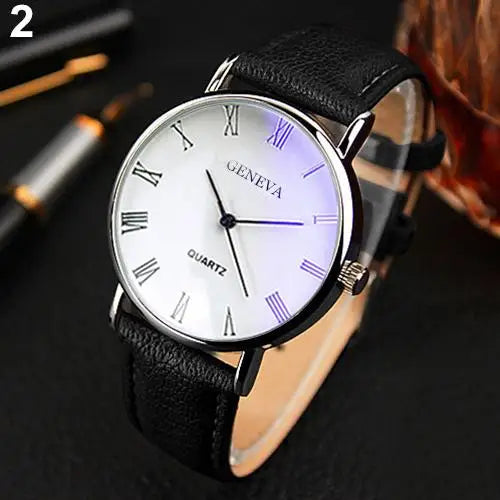 Minimalist Men's Quartz Wrist Watch with Leather Strap - Business & Casual Style