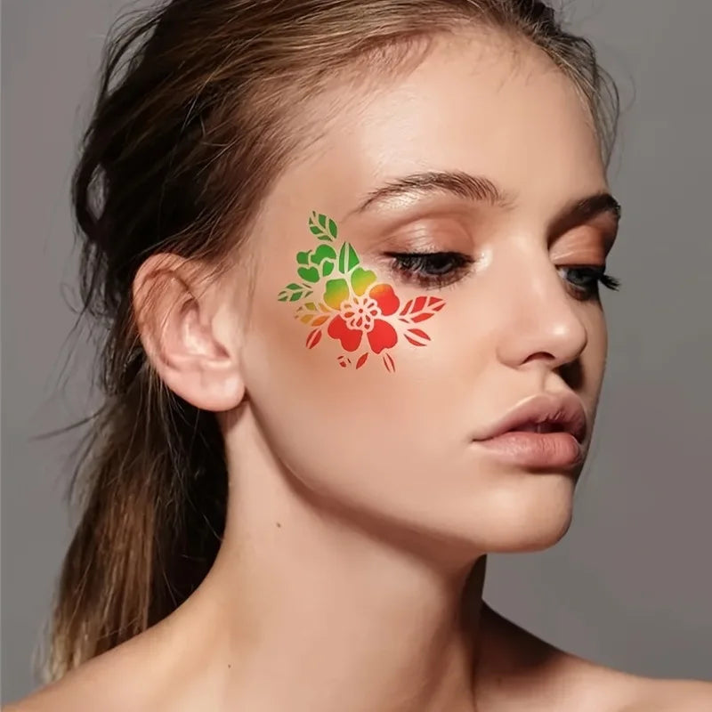 16PCS Reusable Face Painting Stencils for Children Cartoon Flower Heart Body Art