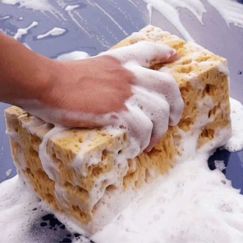 Large Car Wash Sponge Block 17x11x9 cm Honeycomb Cleaning Tool for Vehicles & Motorcycles