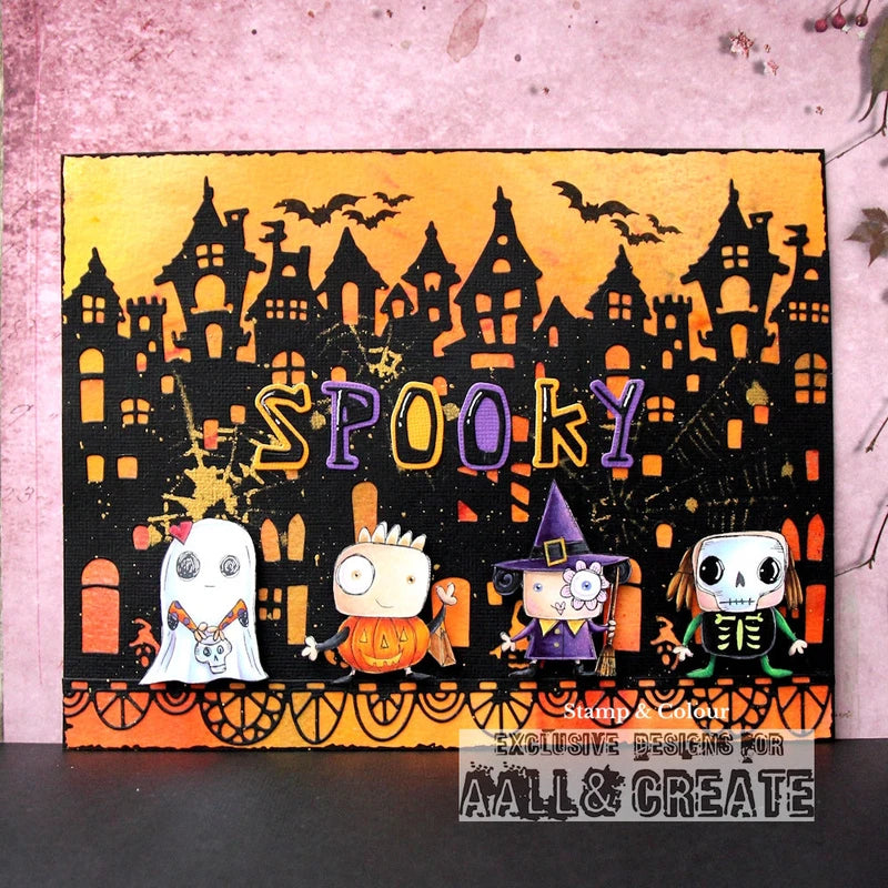 Halloween Scrapbooking Dies and Stamps Set for Card Making and Crafts