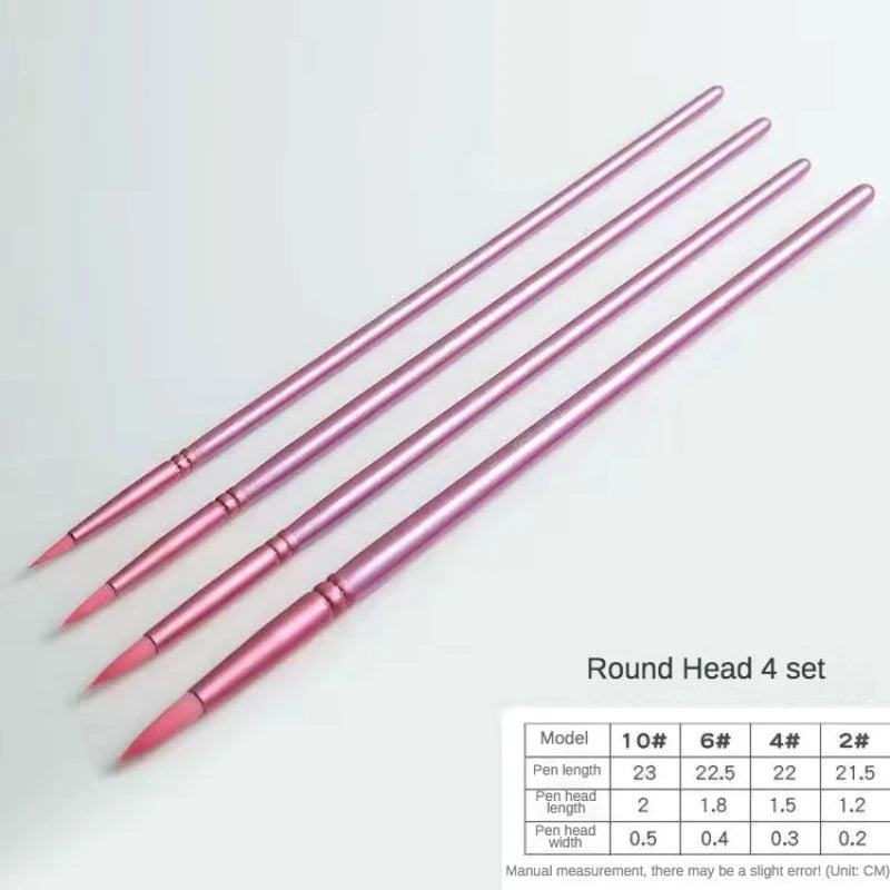 Watercolor Brush Set with Soft Nylon Bristles - Round, Flat, Pointed for Beginners