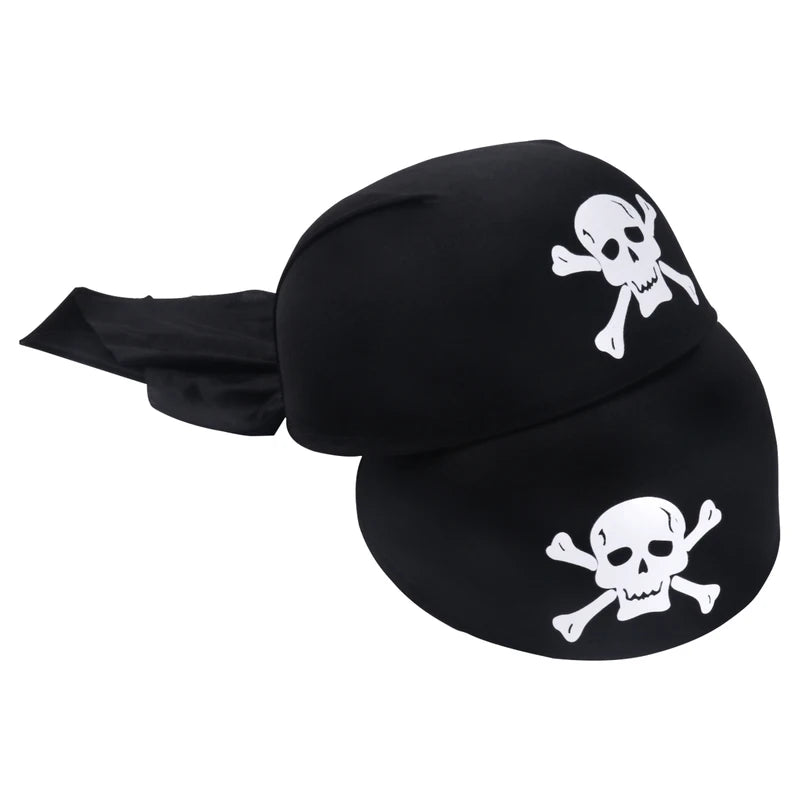 Pirate Skull Hat and Eye Patches Costume Accessories for Kids Halloween Party