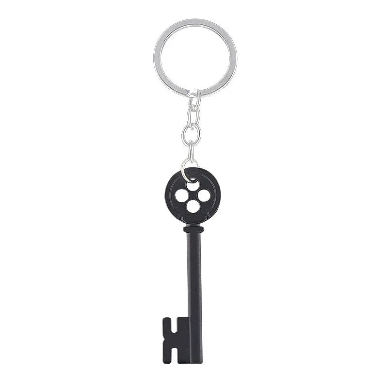 Coraline Movie Necklace Jewelry Black Button Key of the Secret Door Pendant