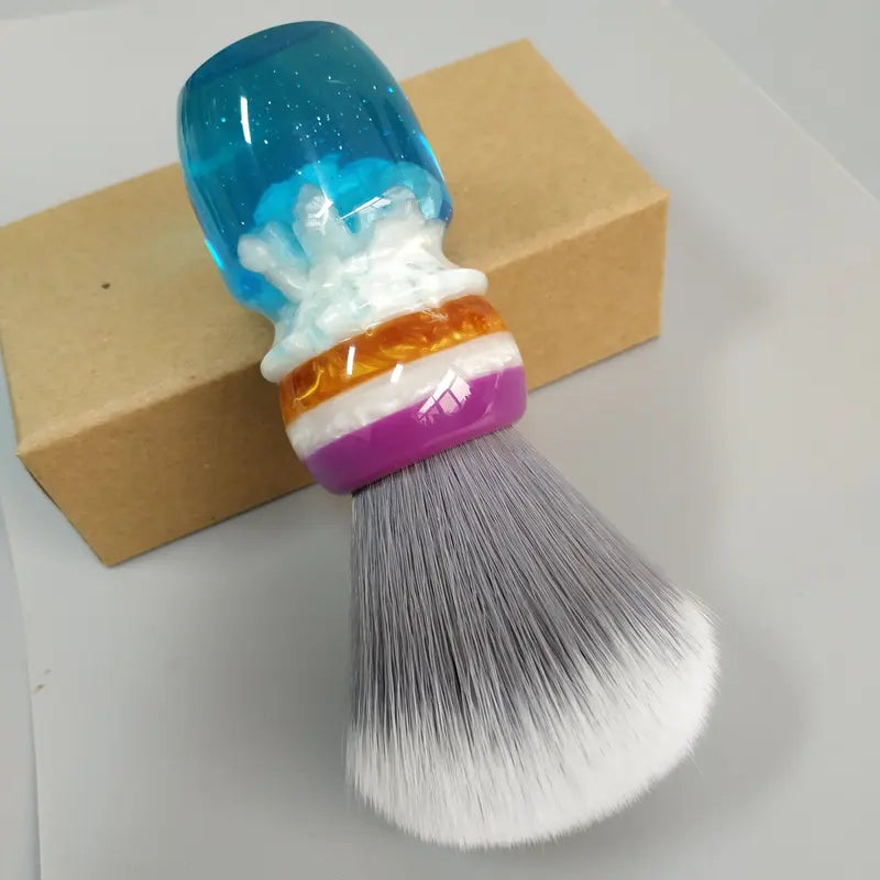 Coral Grey Synthetic Hair Shaving Brush with Resin Handle for Men