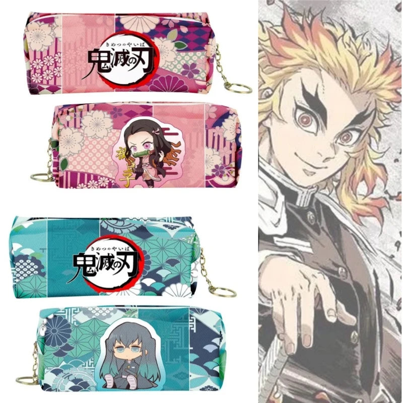 Cartoon Anime Coin Purse & Pencil Case for Stationery and Coins - Nezuko Mitsuri Butterfly Ninja